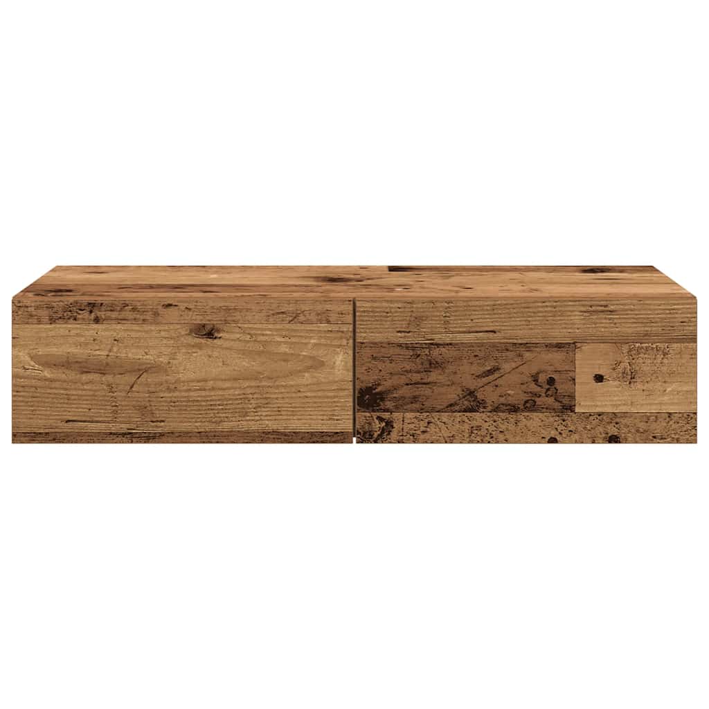Zidna polica s ladicama staro drvo 80x33x17cm konstruirano drvo