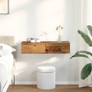 Zidna polica s ladicama staro drvo 80x33x17cm konstruirano drvo