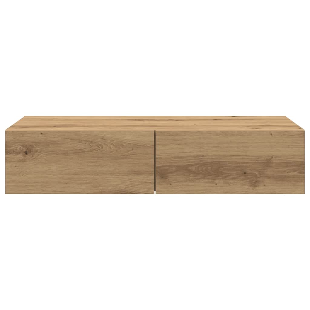 Zidna polica s ladicama umjetnički hrast 80x33x17 cm