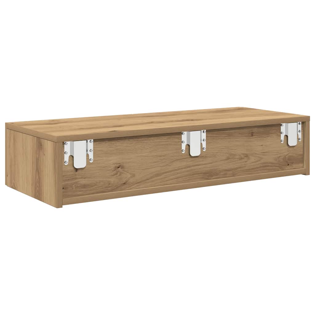 Zidna polica s ladicama umjetnički hrast 80x33x17 cm