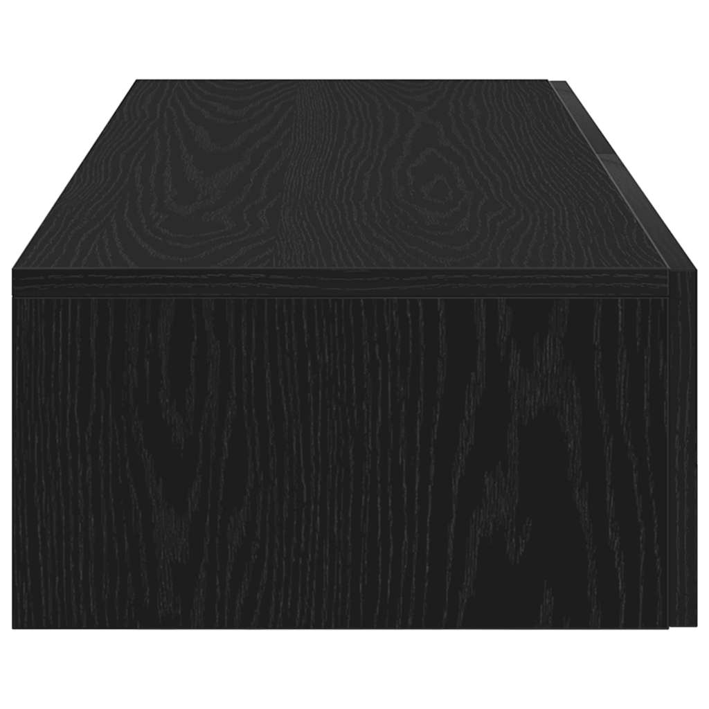 Zidna polica s ladicama crna 100x36x19 cm izrađeno drvo
