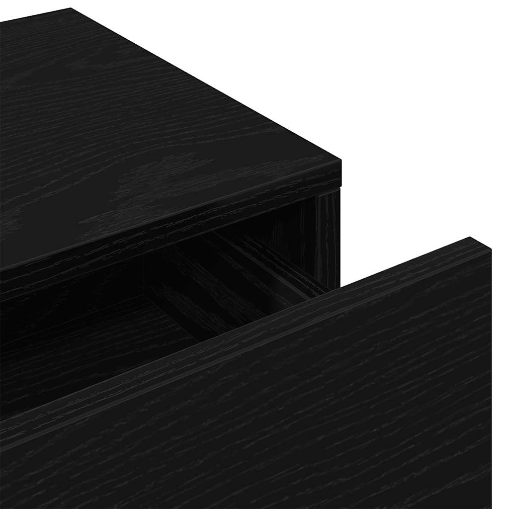 Zidna polica s ladicama crna 100x36x19 cm izrađeno drvo