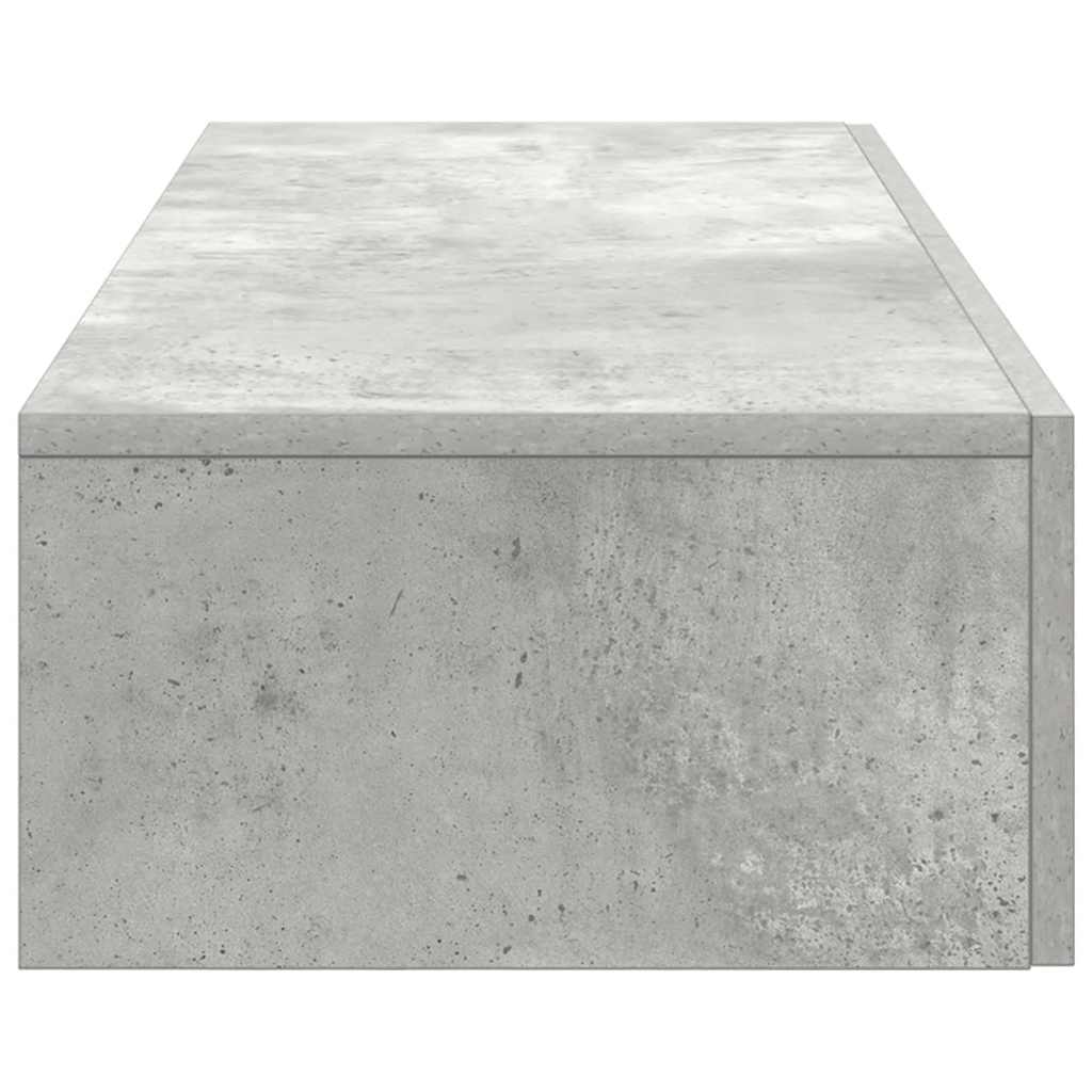 Zidna polica s ladicama beton siva konstruirano drvo