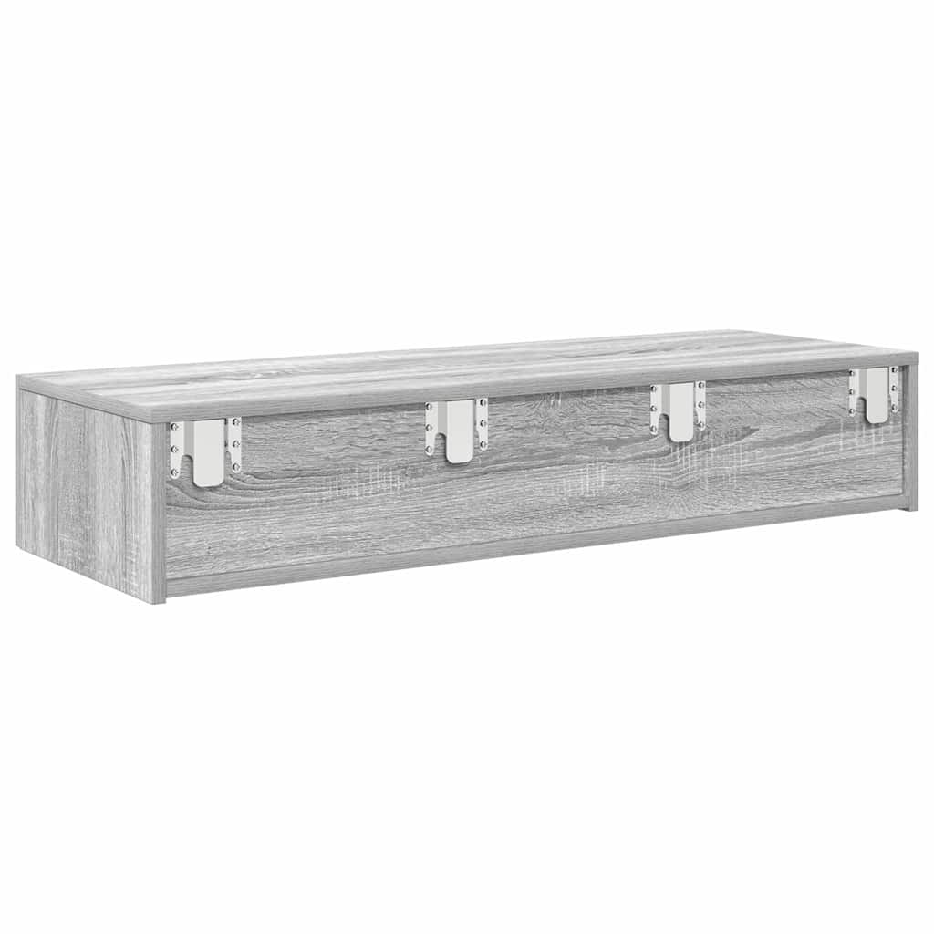 Zidna polica s ladicama siva sonoma 100x36x19 cm