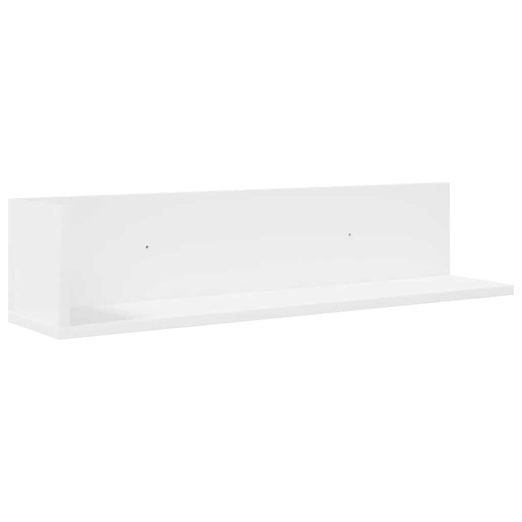 Zidne police 2 kom bijele 75x16,5x16,5 cm konstruirano drvo