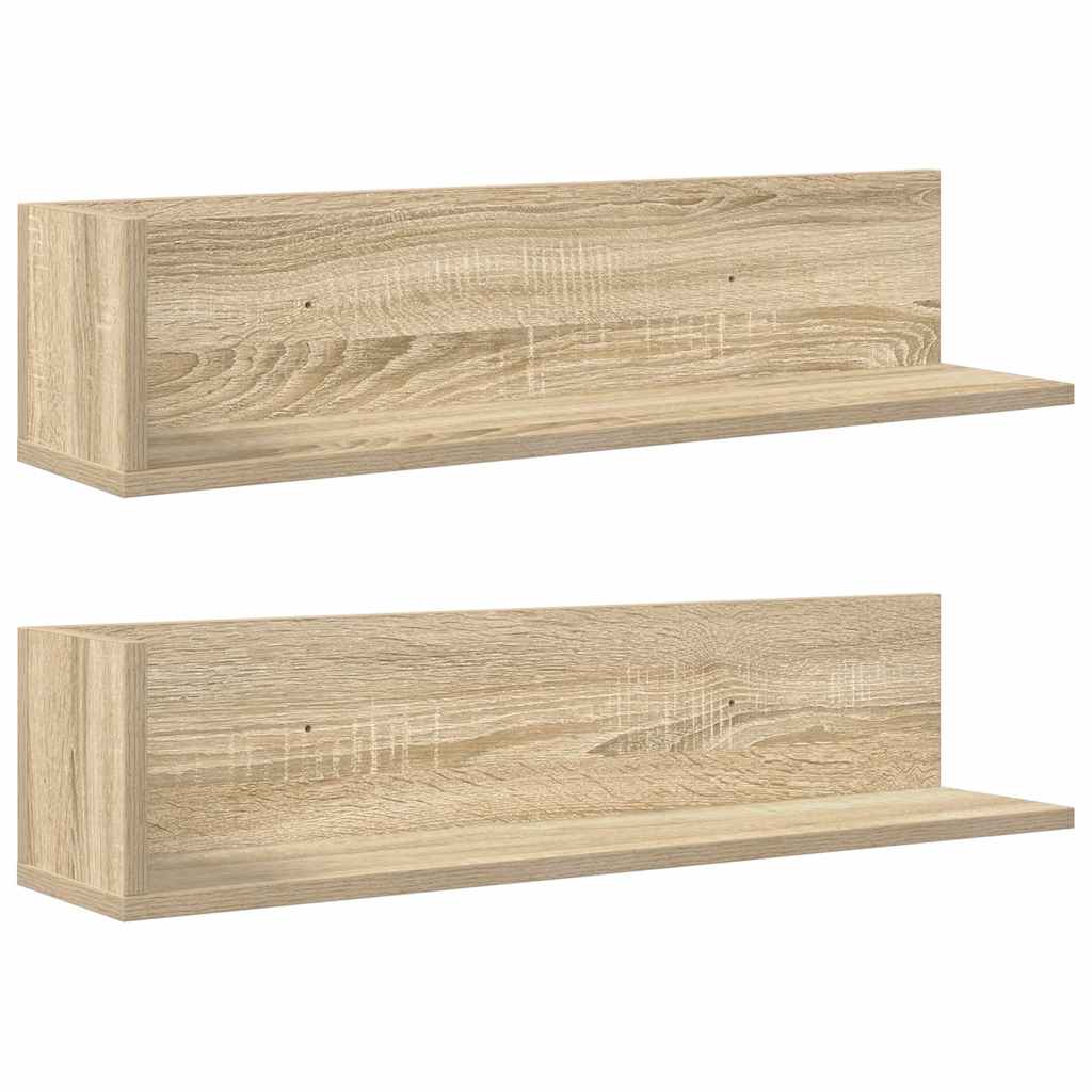 Zidne police 2 kom sonoma hrast 75x16,5x16,5 cm