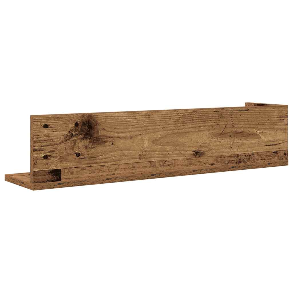 Zidne police 2 kom Staro drvo 75x16,5x16,5 cm Konstruirano drvo