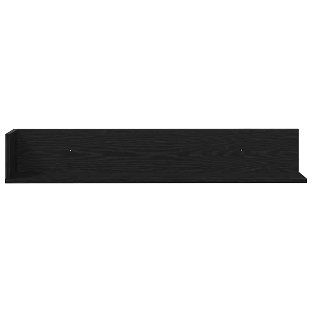 Zidne police 2 kom crne 100x16,5x16,5 cm konstruirano drvo