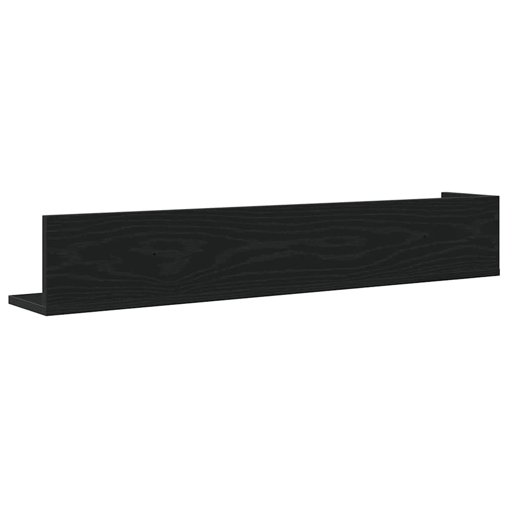 Zidne police 2 kom crne 100x16,5x16,5 cm konstruirano drvo