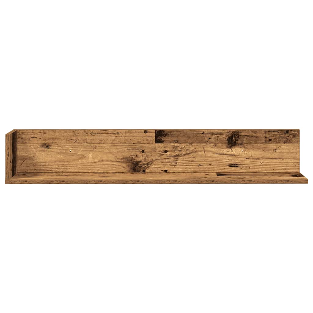 Zidne police 2 kom Staro drvo 100x16,5x16,5cm Konstruirano drvo