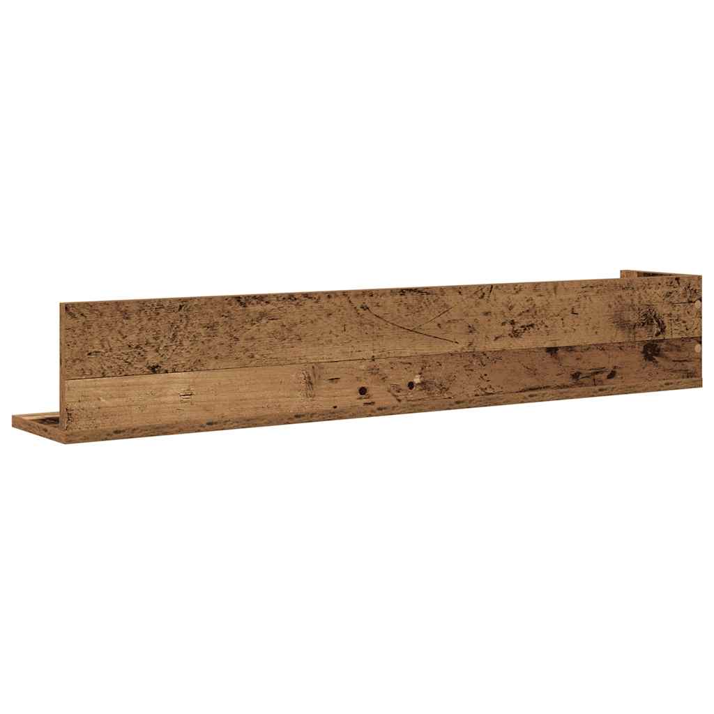 Zidne police 2 kom Staro drvo 100x16,5x16,5cm Konstruirano drvo