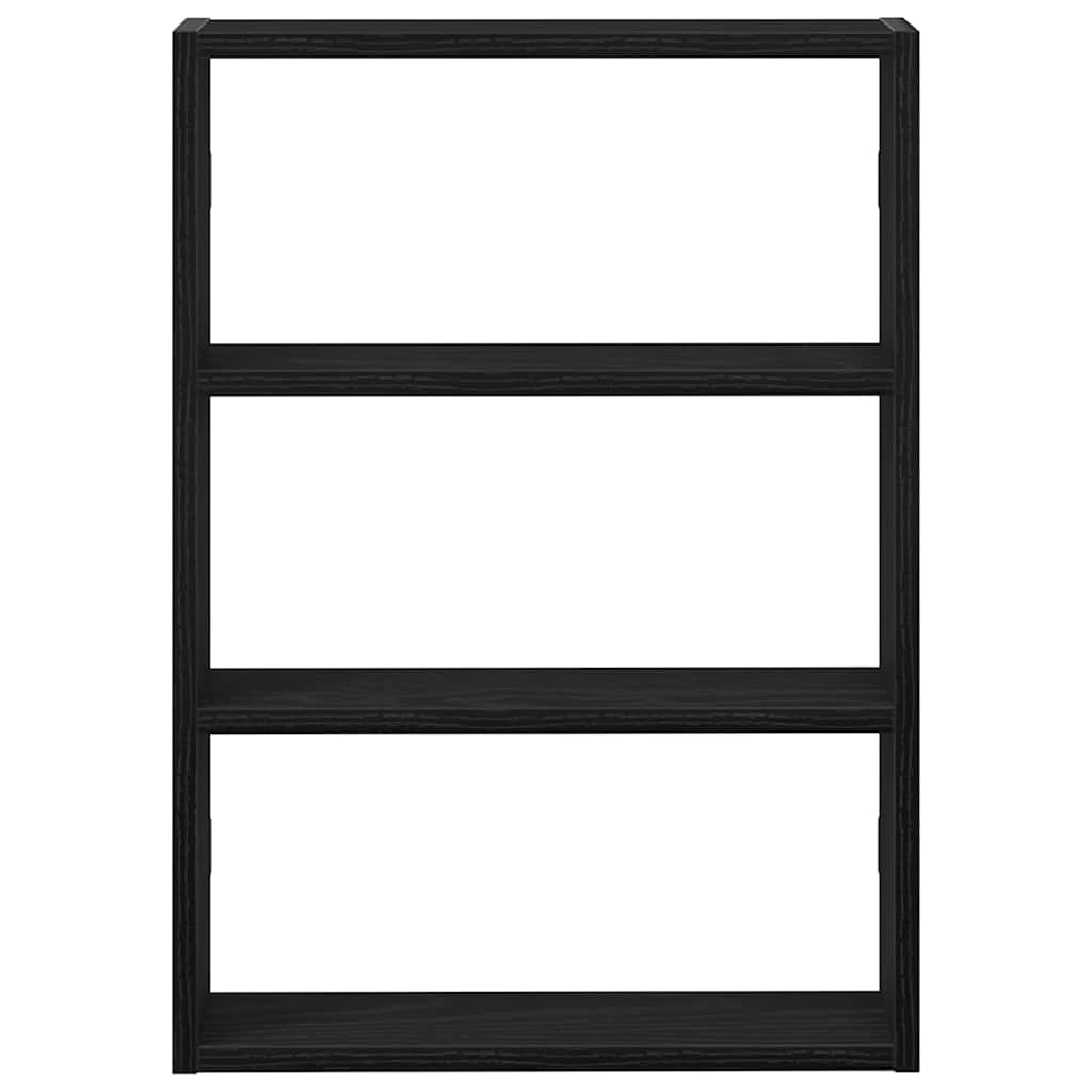 Zidna polica crna 43x9x60 cm izrađeno drvo