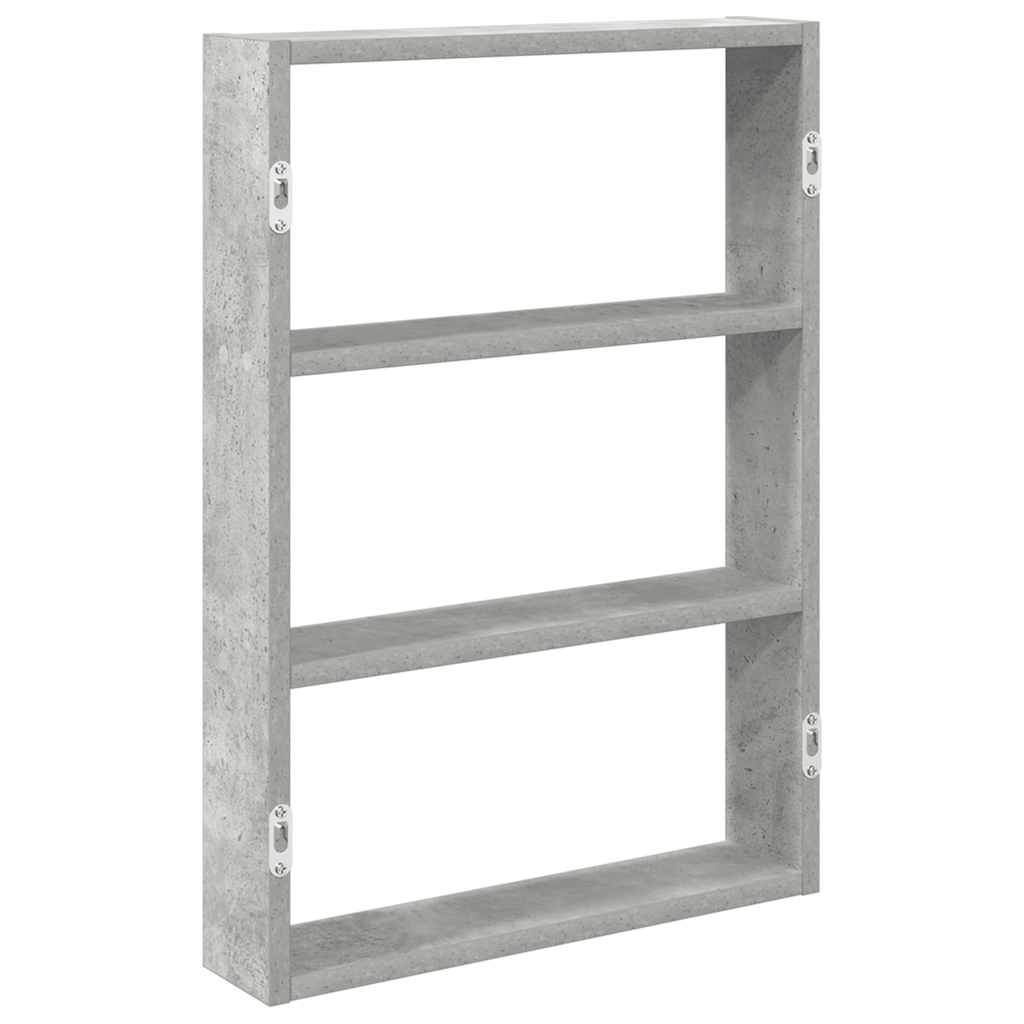 Zidna polica beton siva 43x9x60 cm konstruirano drvo