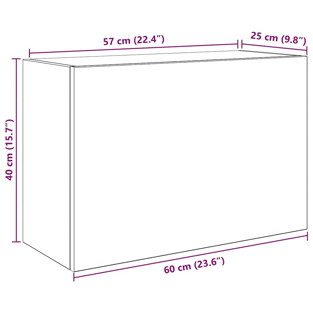 Kupaonski zidni ormarić dimljeni hrast 60x25x40 cm