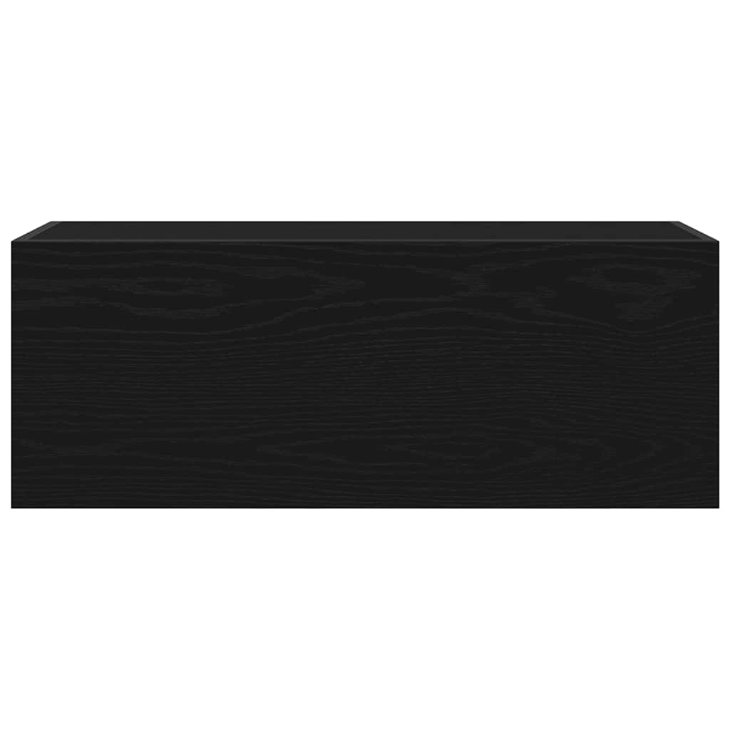 Kupaonski zidni ormarić crni 80x25x30 cm izrađeno drvo