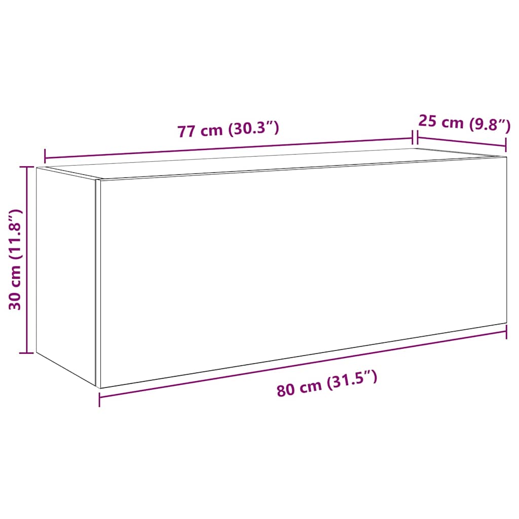 Kupaonski zidni ormarić sivi Sonoma 80x25x30 cm izrađeno drvo