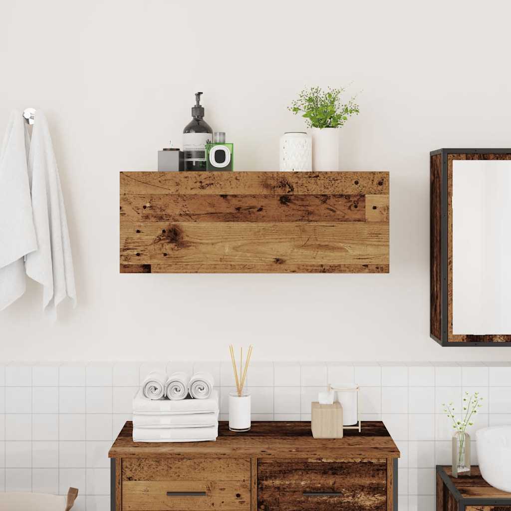 Kupaonski zidni ormarić staro drvo 80x25x30cm konstruirano drvo