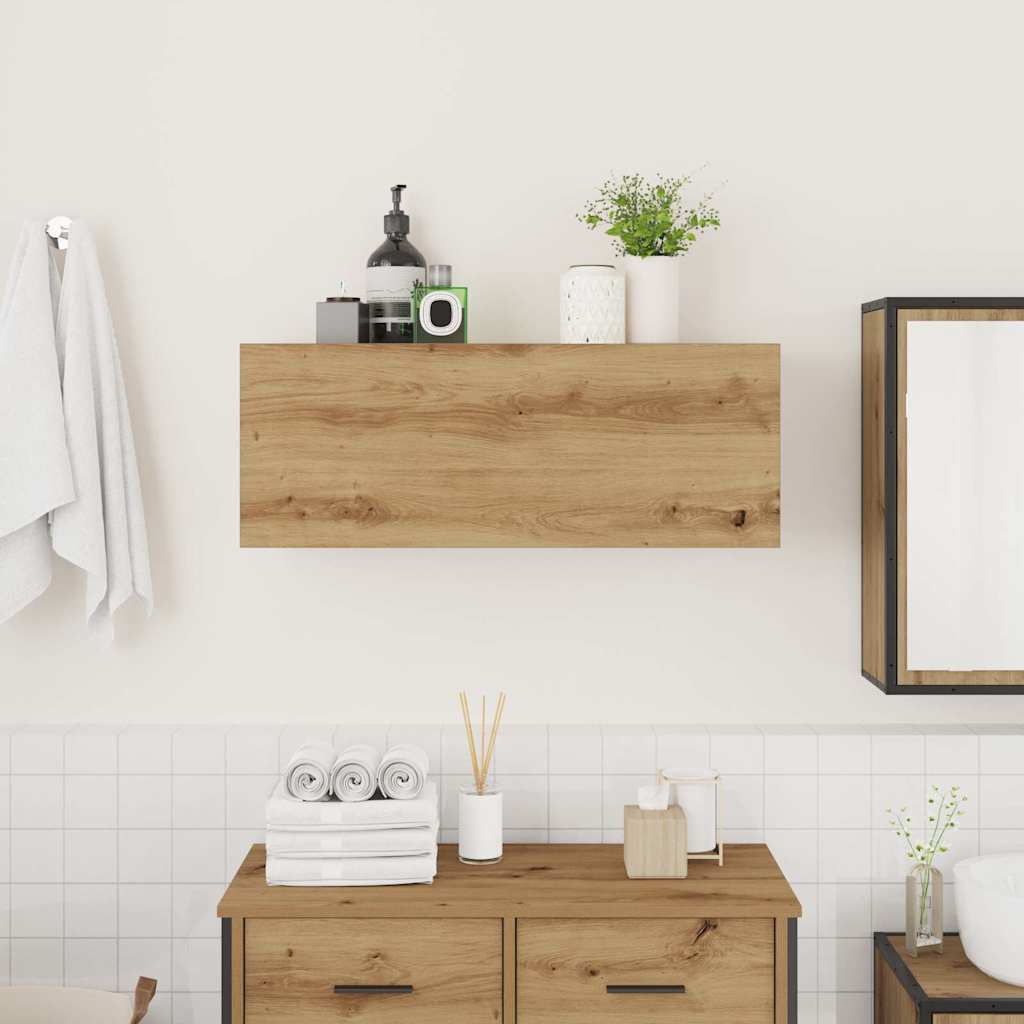Kupaonski zidni ormarić Artisan hrast 80x25x30 cm izrađeno drvo