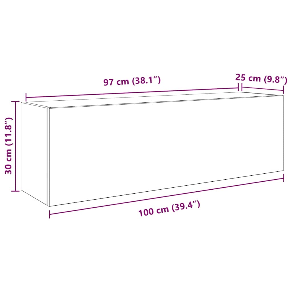 Kupaonski zidni ormarić bijeli 100x25x30 cm izrađeno drvo