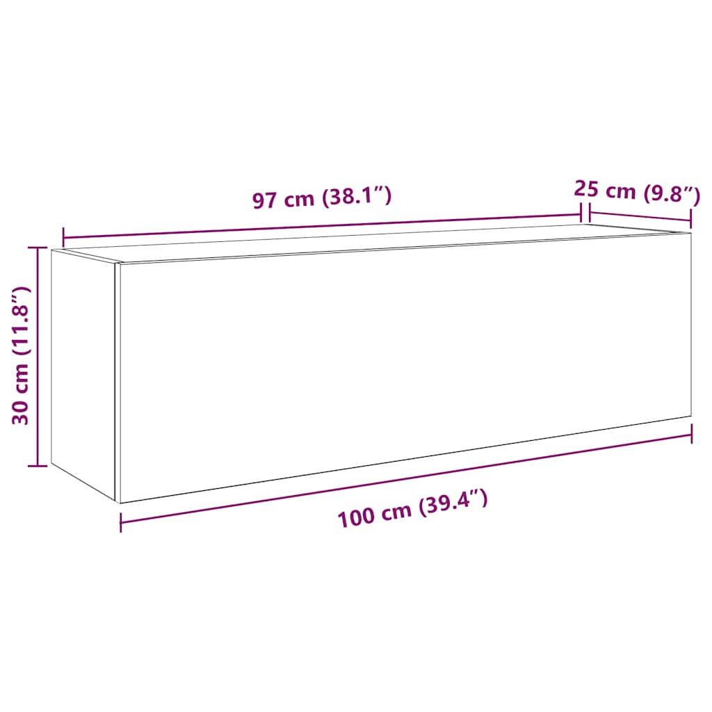 Kupaonski zidni ormarić crni 100x25x30 cm izrađeno drvo