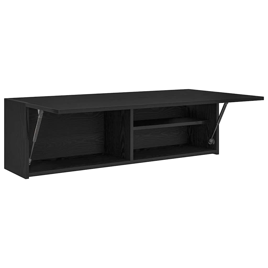 Kupaonski zidni ormarić crni 100x25x30 cm izrađeno drvo