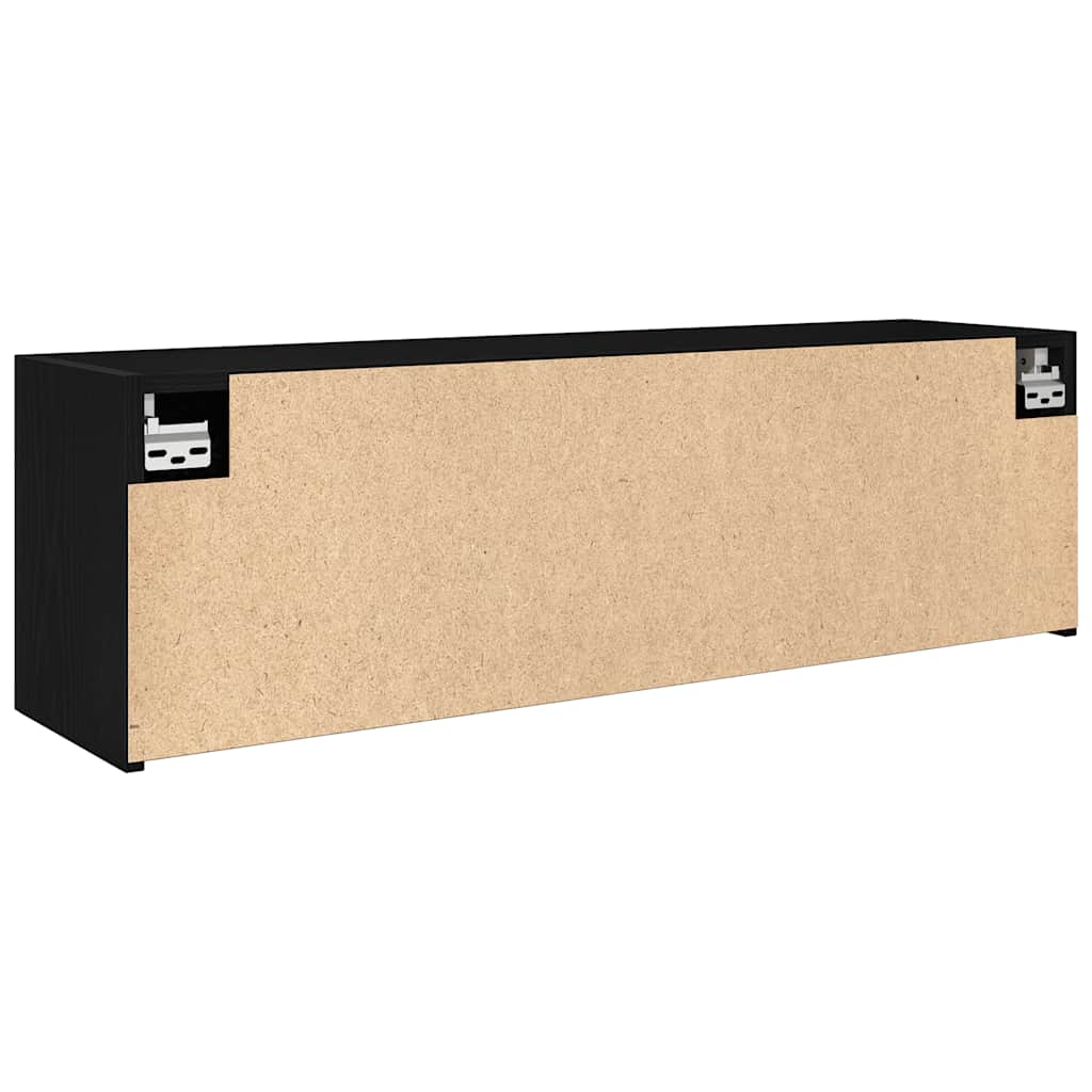 Kupaonski zidni ormarić crni 100x25x30 cm izrađeno drvo