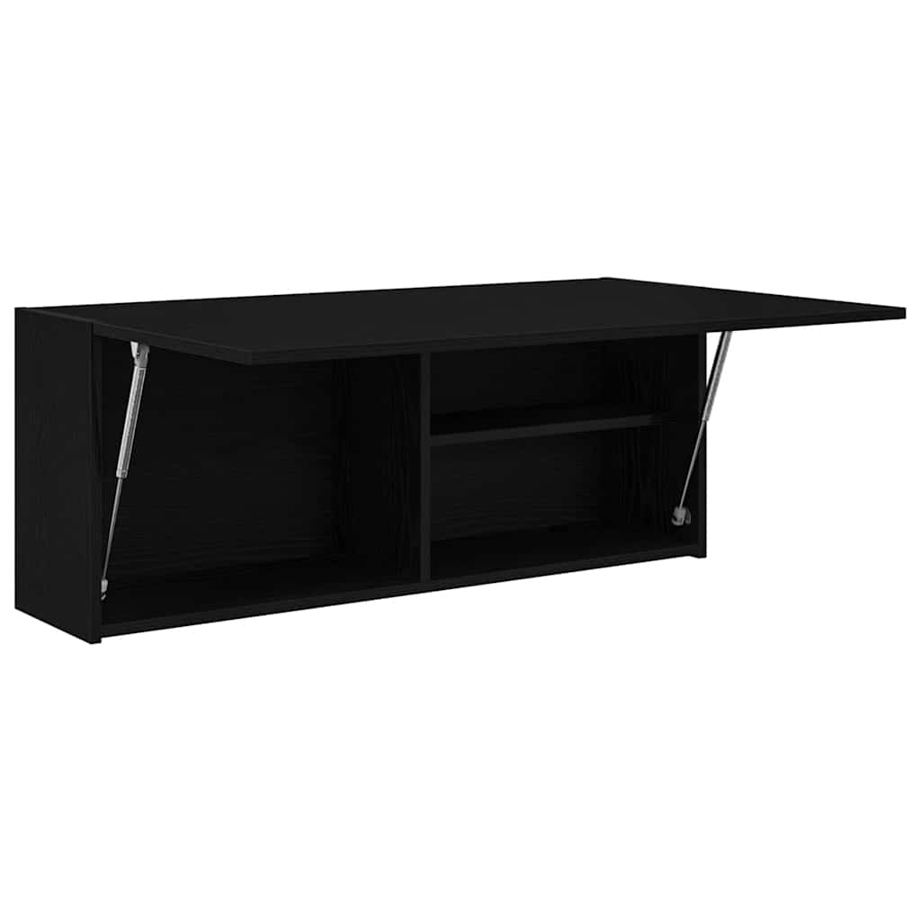 Kupaonski zidni ormarić crni 100x25x40 cm izrađeno drvo