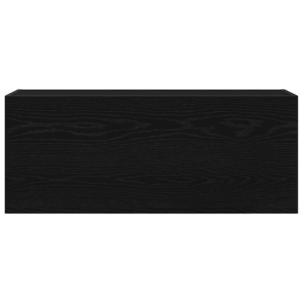 Kupaonski zidni ormarić crni 100x25x40 cm izrađeno drvo