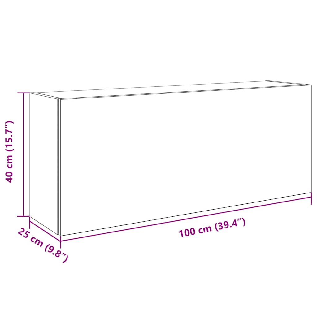 Kupaonski zidni ormarić sivi Sonoma 100x25x40 cm izrađeno drvo