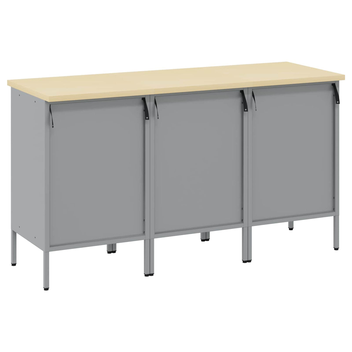 Radni ormar s ladicama 3 pcs Crna i Siva 150 x 55 x 85 cm