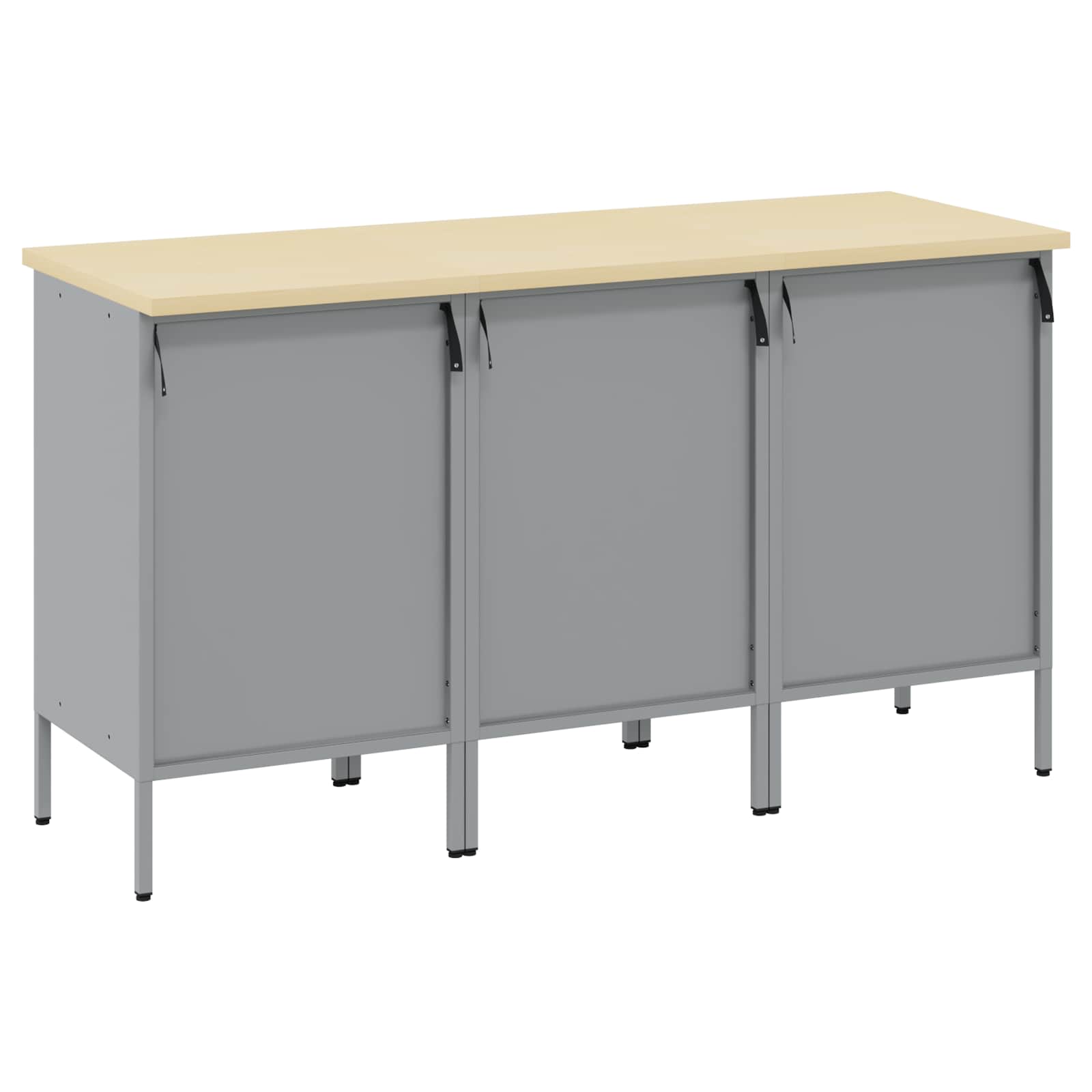 Radni ormar s ladicama 3 pcs Crna i Siva 150 x 55 x 85 cm