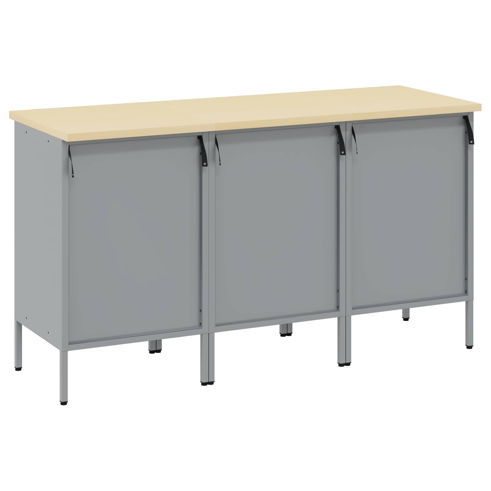 Radni ormar s ladicama 3 pcs Crna i Siva 150 x 55 x 85 cm