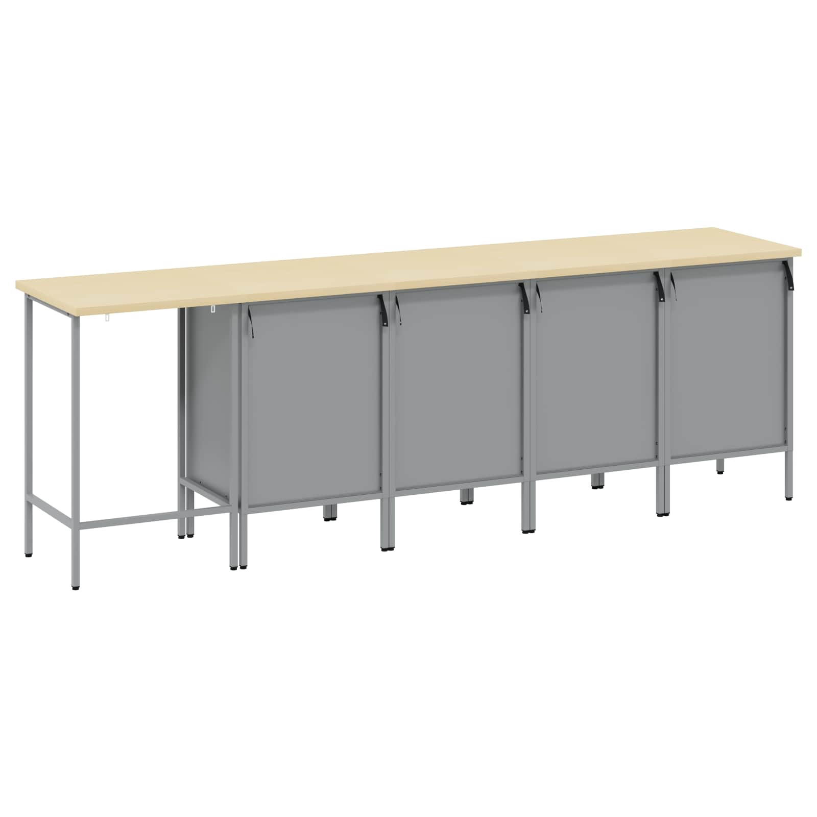 Set radnih ormarića s ladicama s pohranom 5 pcs Crvena i siva
