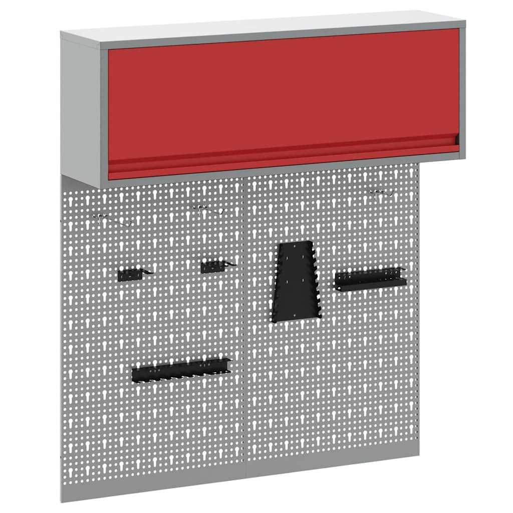 Set ormara za alate 3 pcs Crvena Čelik s prahom premazan