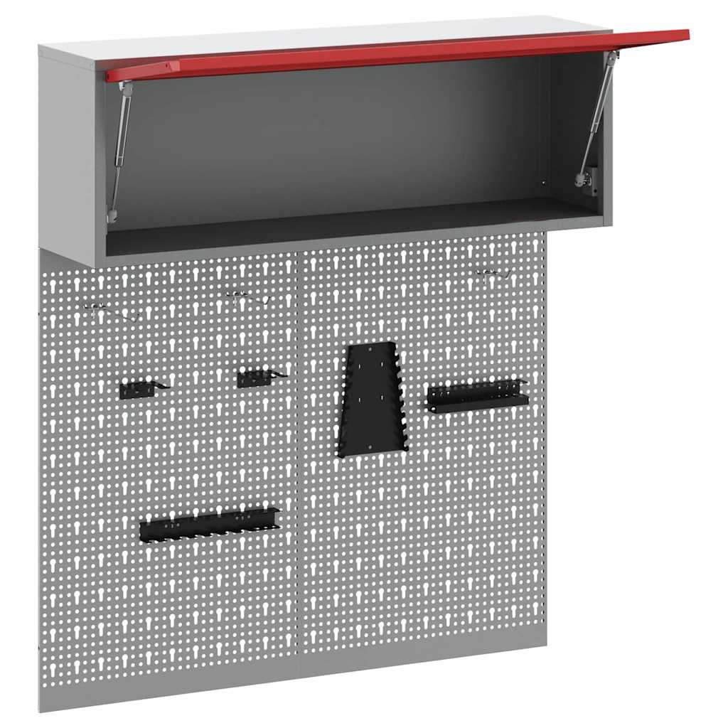 Set ormara za alate 3 pcs Crvena Čelik s prahom premazan