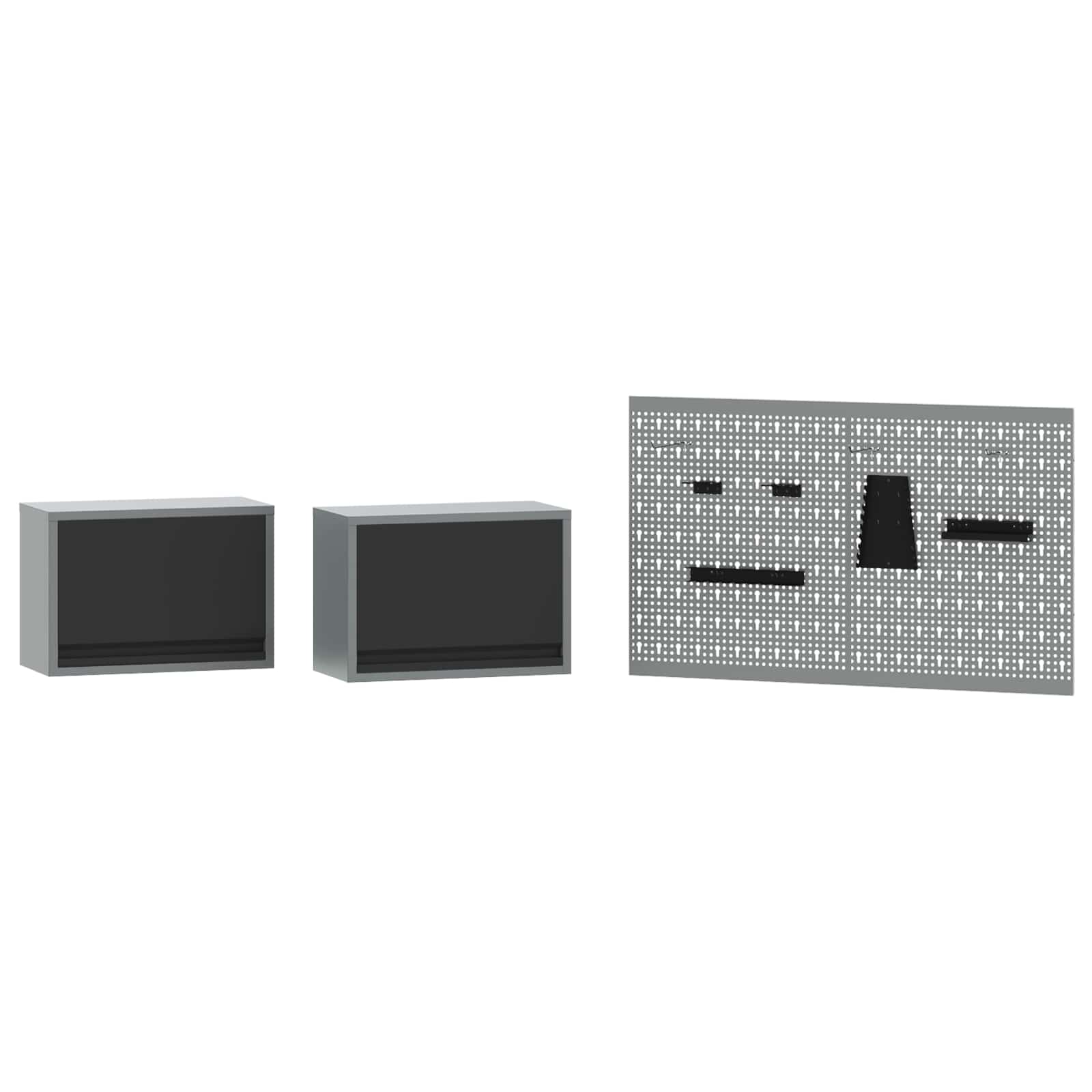 Set radnih ormarića s ladicama s policom s pohranom 8 pcs Siva