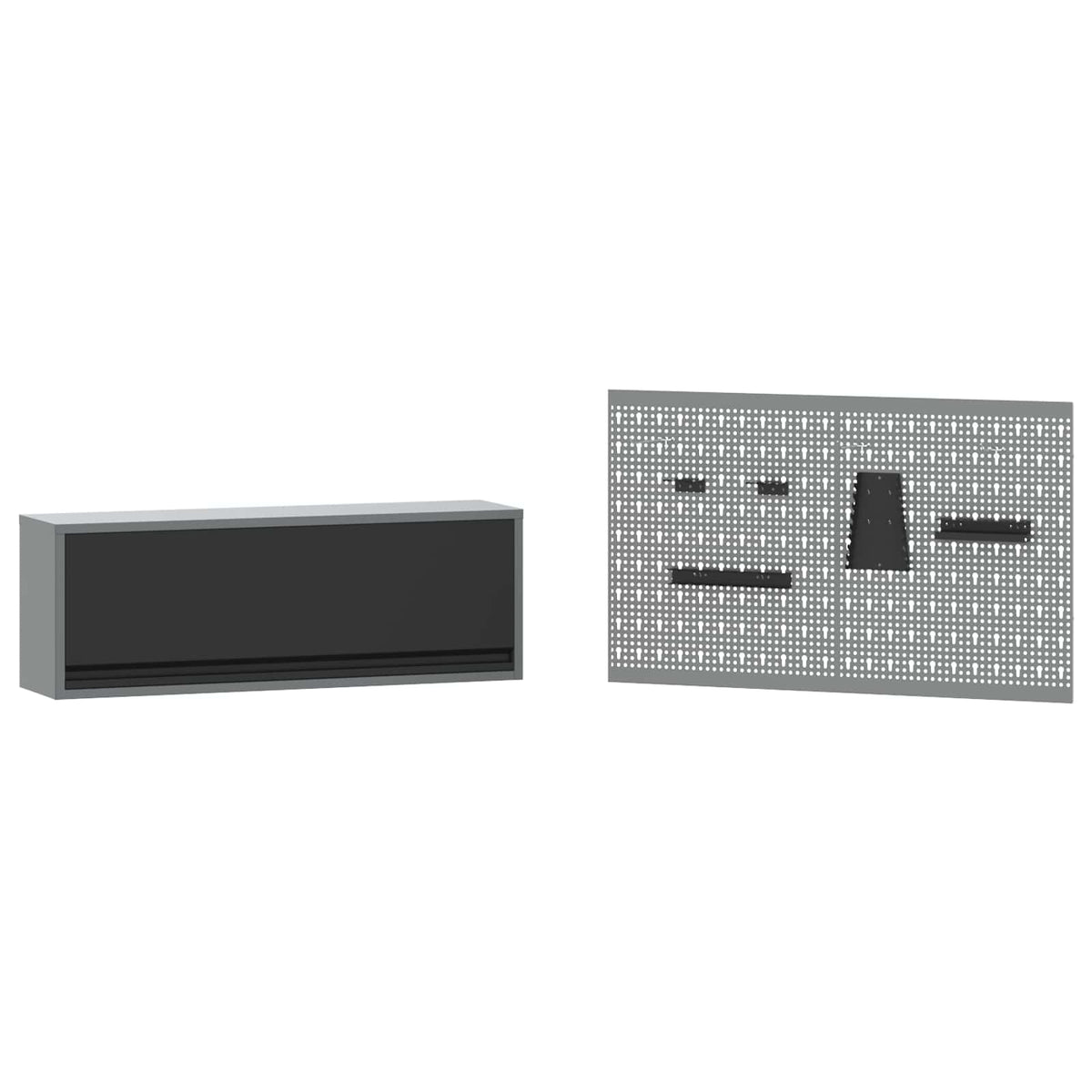 Set radnih ormarića s ladicama s policom s pohranom 5 pcs Crna