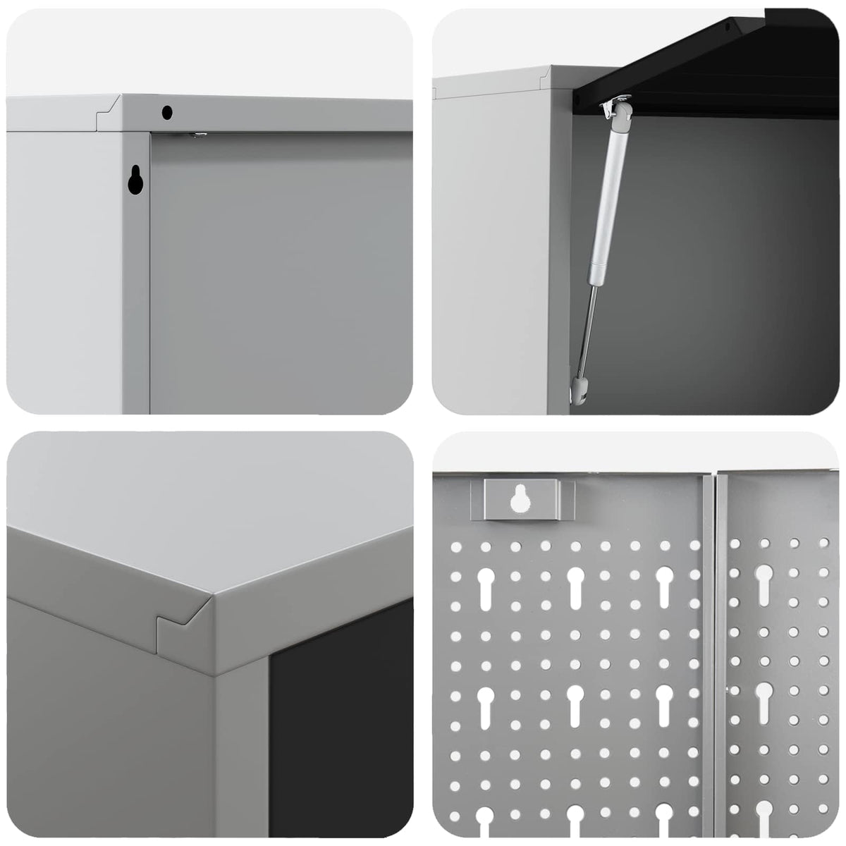 Set radnih ormarića s ladicama s policom s pohranom 5 pcs Crna