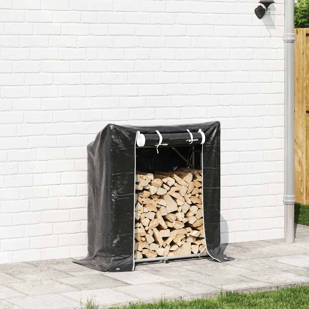 Stalak za drva za ogrjev s kišnom navlakom 100,5x40,5x110,5 cm