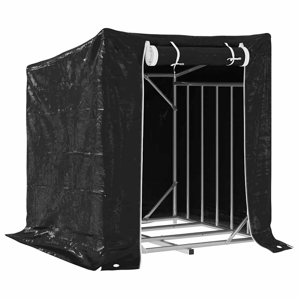 Stalak za drva za ogrjev s kišnom navlakom 100,5x100,5x110,5 cm