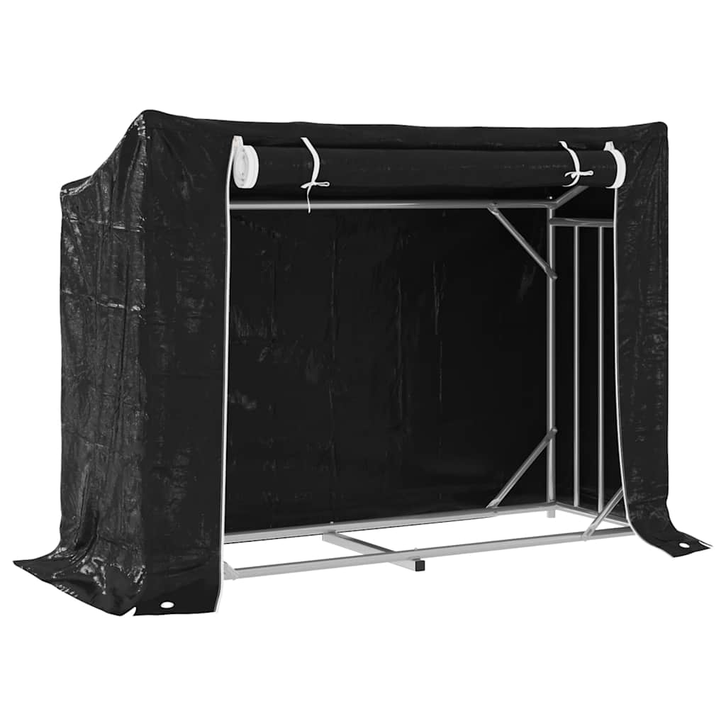 Stalak za drva za ogrjev s kišnom navlakom 151x60,5x110,5 cm