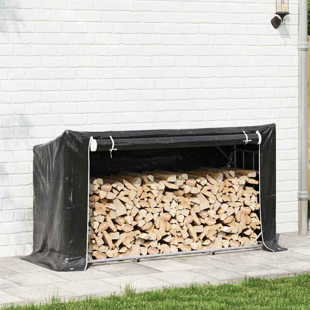 Stalak za drva za ogrjev s kišnom navlakom 200,5x60,5x110,5 cm