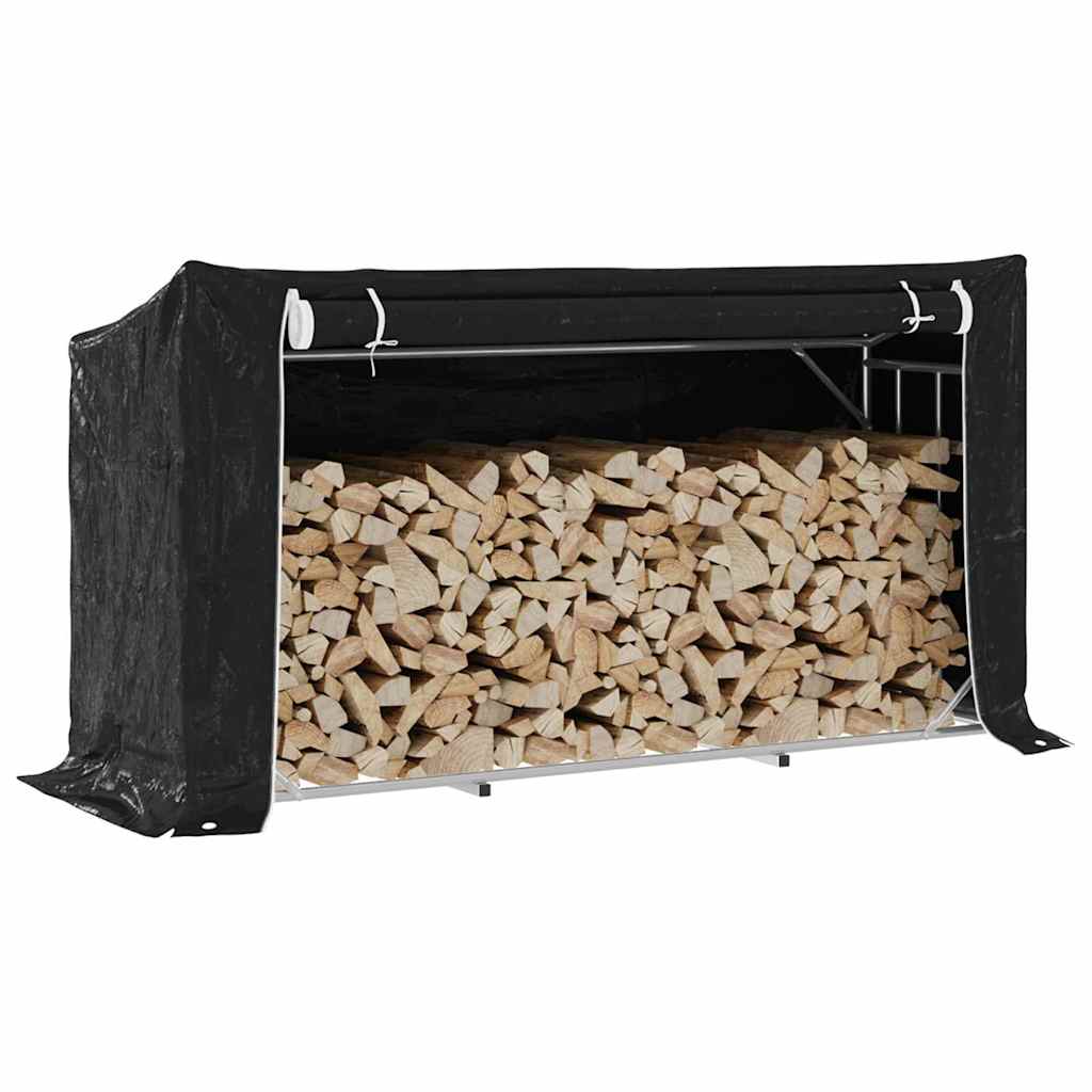 Stalak za drva za ogrjev s kišnom navlakom 200,5x60,5x110,5 cm
