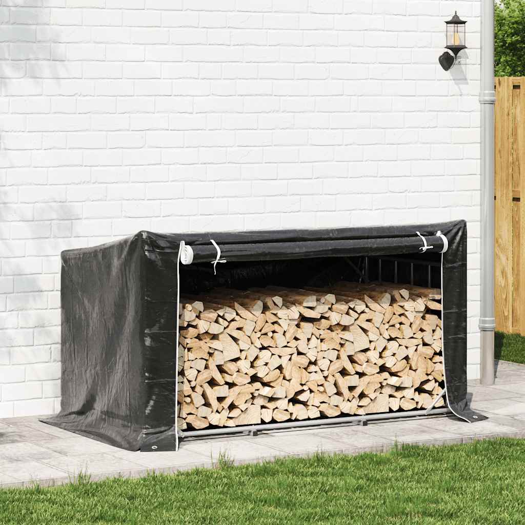 Stalak za drva za ogrjev s kišnom navlakom 200,5x100,5x110,5 cm