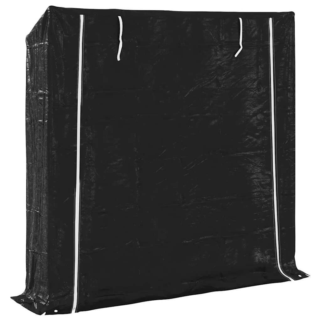 Stalak za drva za ogrjev s kišnom navlakom 200x40x200 cm