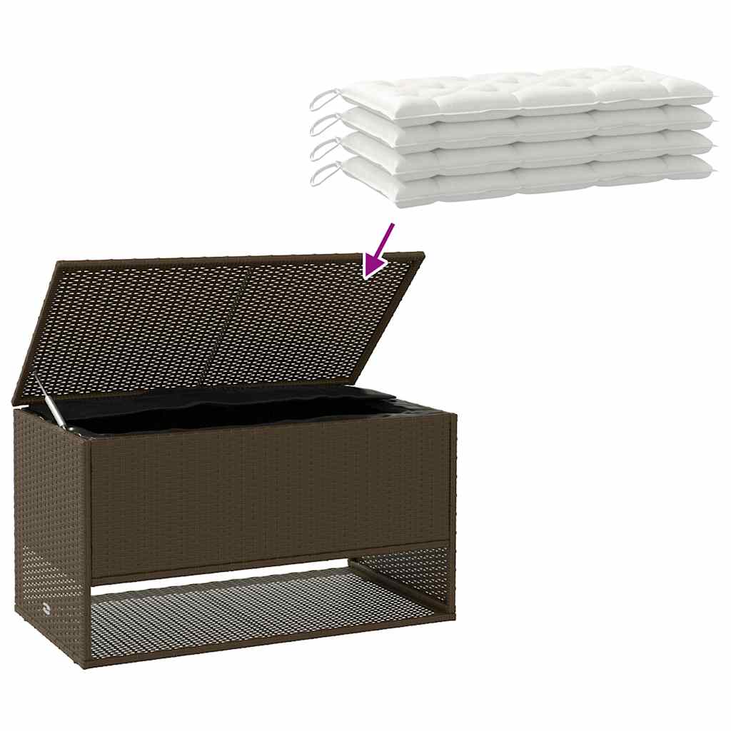 Vanjska kutija za jastuke smeđa 100x55x55,5 cm poli ratan