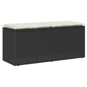 Vrtna klupa s jastukom crna 110x40x44 cm od poliratana