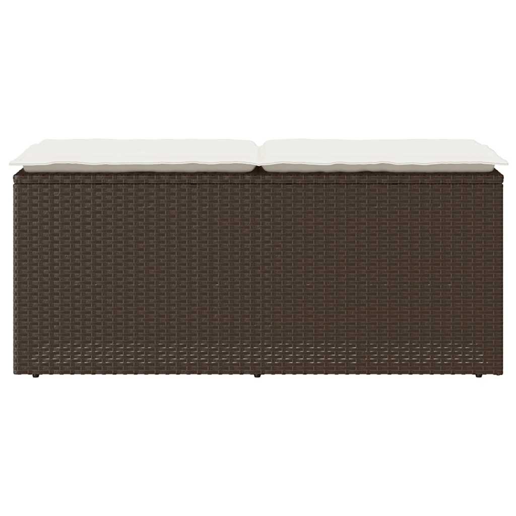 Vrtna klupa s jastukom smeđa 110x40x44 cm od poliratana