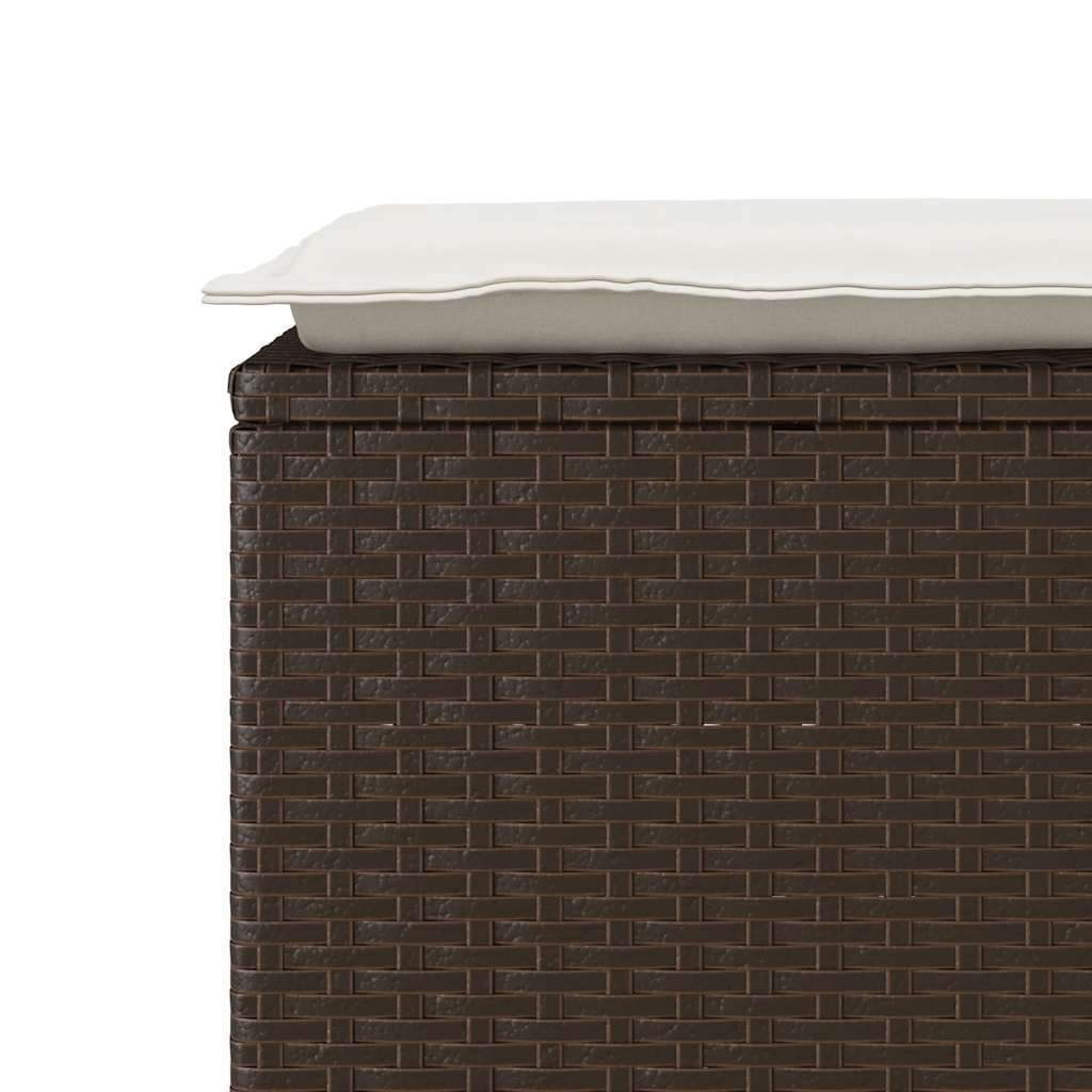 Vrtna klupa s jastukom smeđa 110x40x44 cm od poliratana
