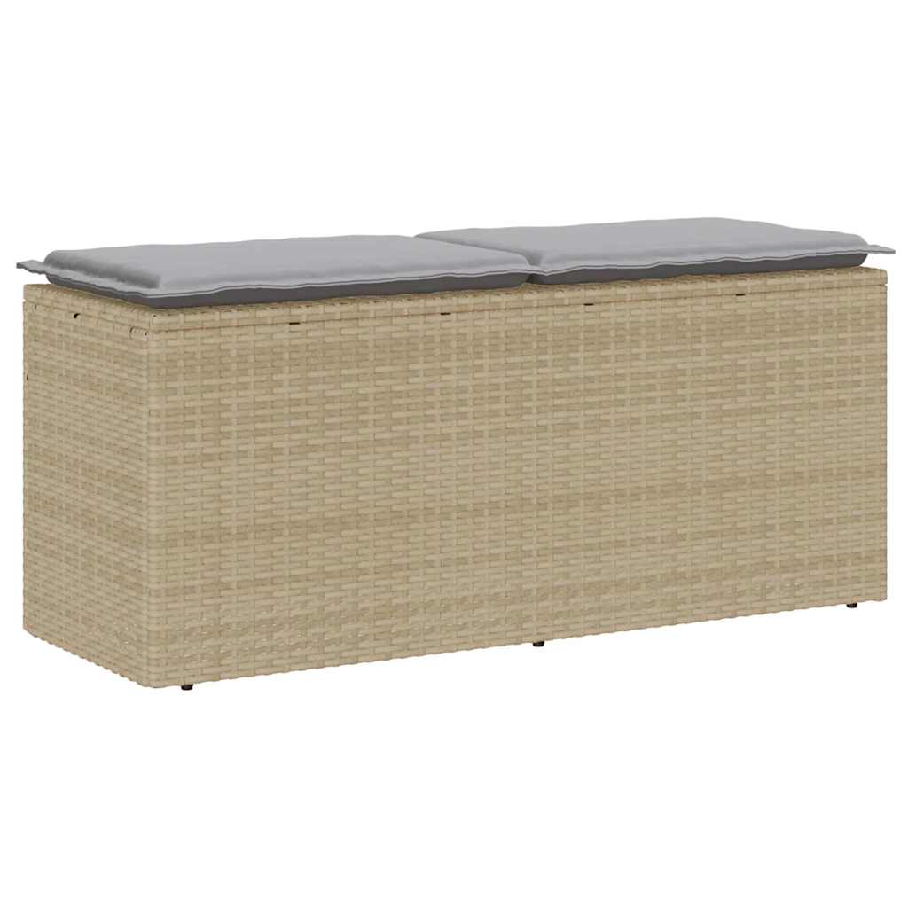 Vrtna klupa s jastukom bež 110x40x44 cm poliratan